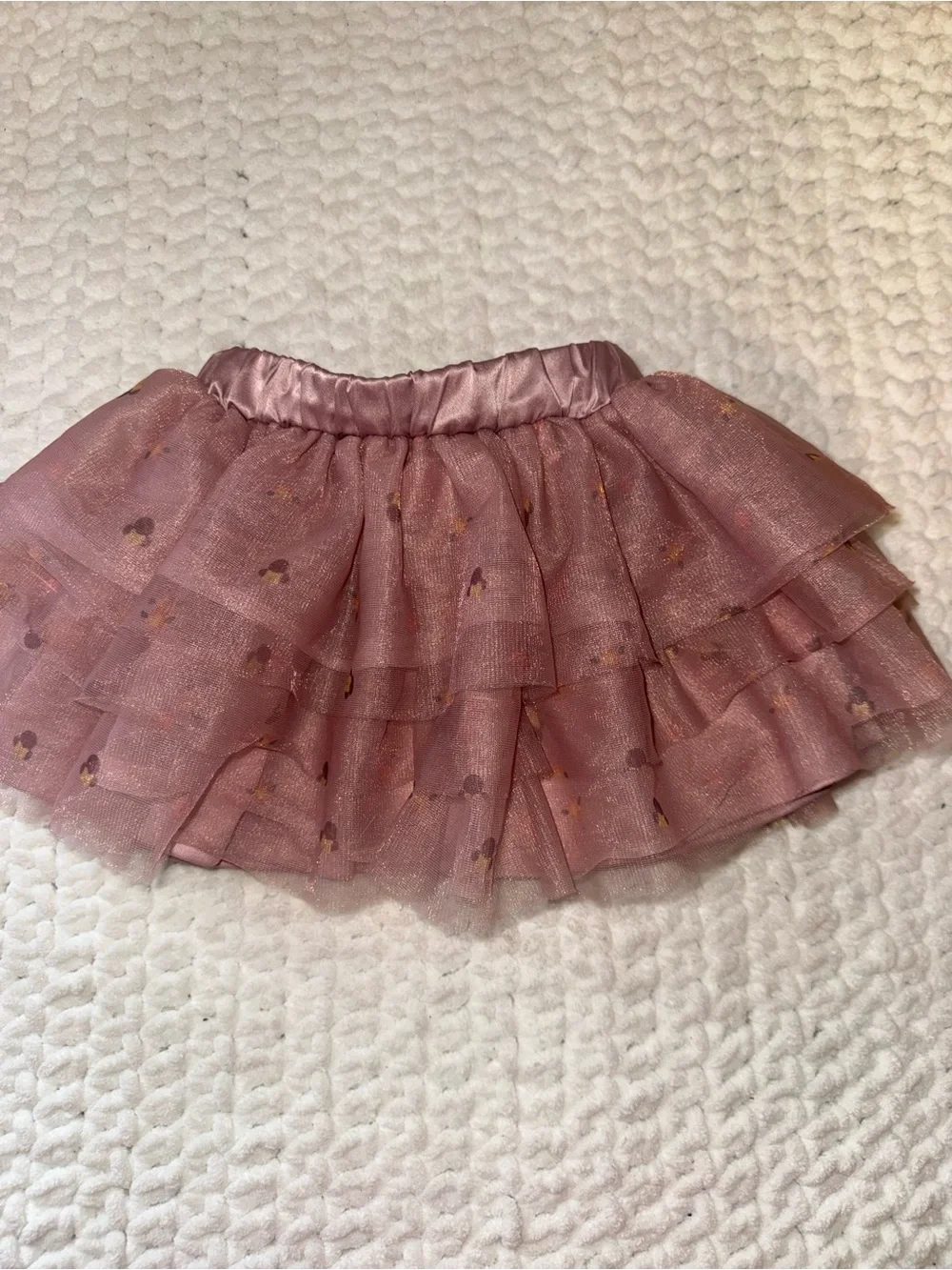 Disney Girls Dusty Pink Minnie Ruffle Top & Tulle Skirt Set